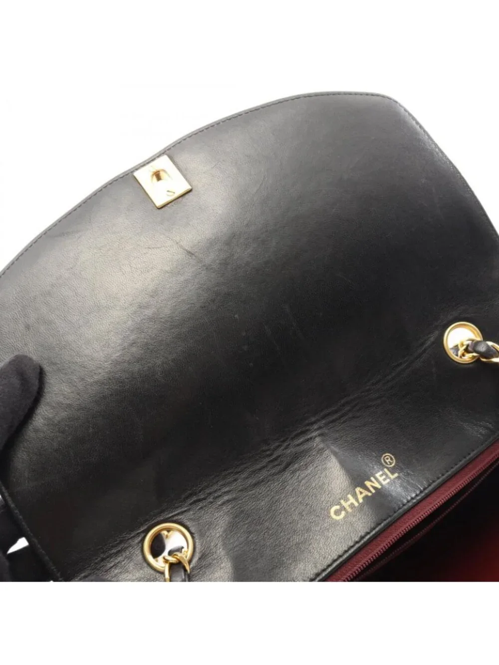 Chanel Shoulder Bag Quilted Diana Flap Black Lambskin Chain